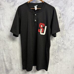 Vintage Seattle University Redhawks Baseball Jersey Mens L Wilson Black Mesh